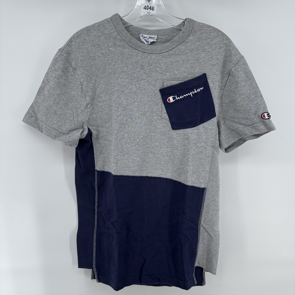 Champion Reverse Weave T Shirt Mens Small Colorblock Spell Out Streetwear Y2K